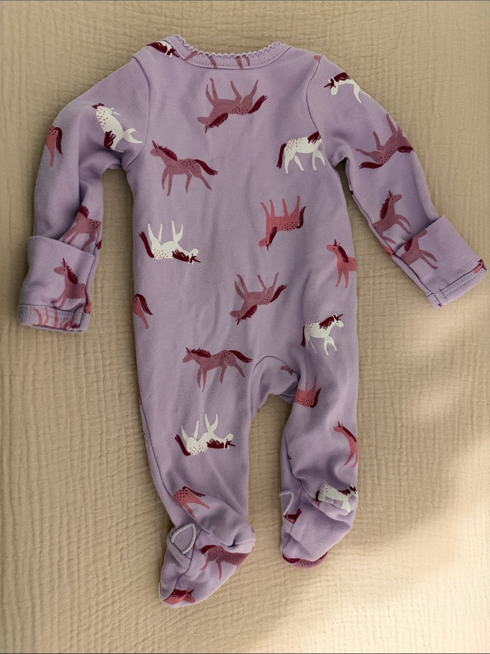 Carter's Lavender Unicorn Print Footed One-Piece - Picture 2 of 2